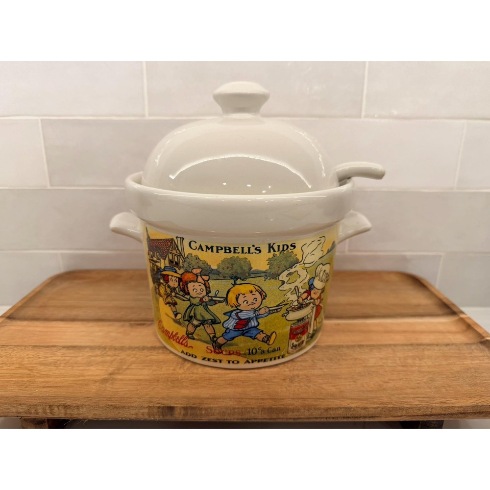 Vintage 1996 Campbell's Kids Soup‎ Tureen with Lid and Ladle Advertising